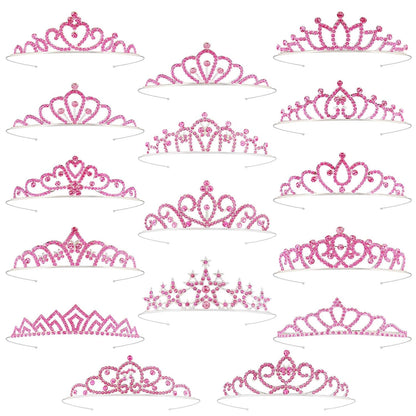 16 Pcs Tiaras Crowns Headbands for Women Girls Silver Princess Tiara Bulk Crown Tiaras Rapunzel Crown for Wedding Birthday Crystal Tiara for Prom, Bride, Pageant, Halloween