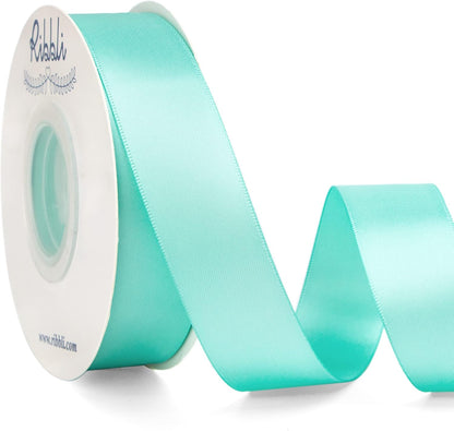 Ribbli Double Faced White Satin Ribbon,3/8” x Continuous 25 Yards,Fabric Ribbon use for Bows Bouquet,Gift Wrapping,Floral Arrangement