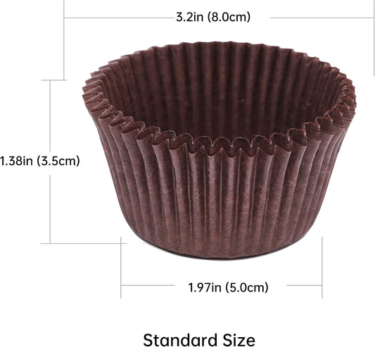 Bake Choice Non-stick 200pcs Standard Cupcake Liners for Baking, Natural, Food-grade Cupcake Wrapper, Greaseproof Parchment Muffin Liners