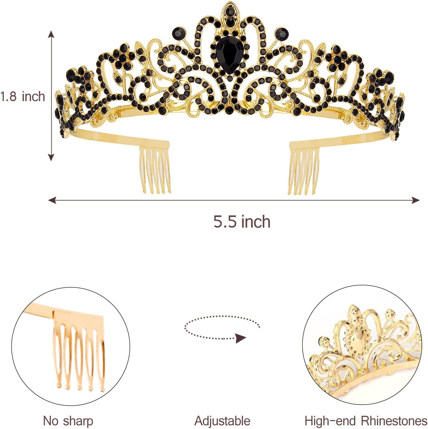 Happy Birthday Queen Tiara Crowns for Women, Red Sash, Party Favors Supplies Gift, 30th Decorations, Stuff Accessories