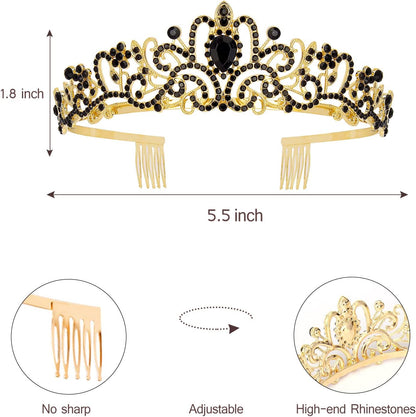 Happy Birthday Queen Tiara Crowns for Women, Red Sash, Party Favors Supplies Gift, 30th Decorations, Stuff Accessories