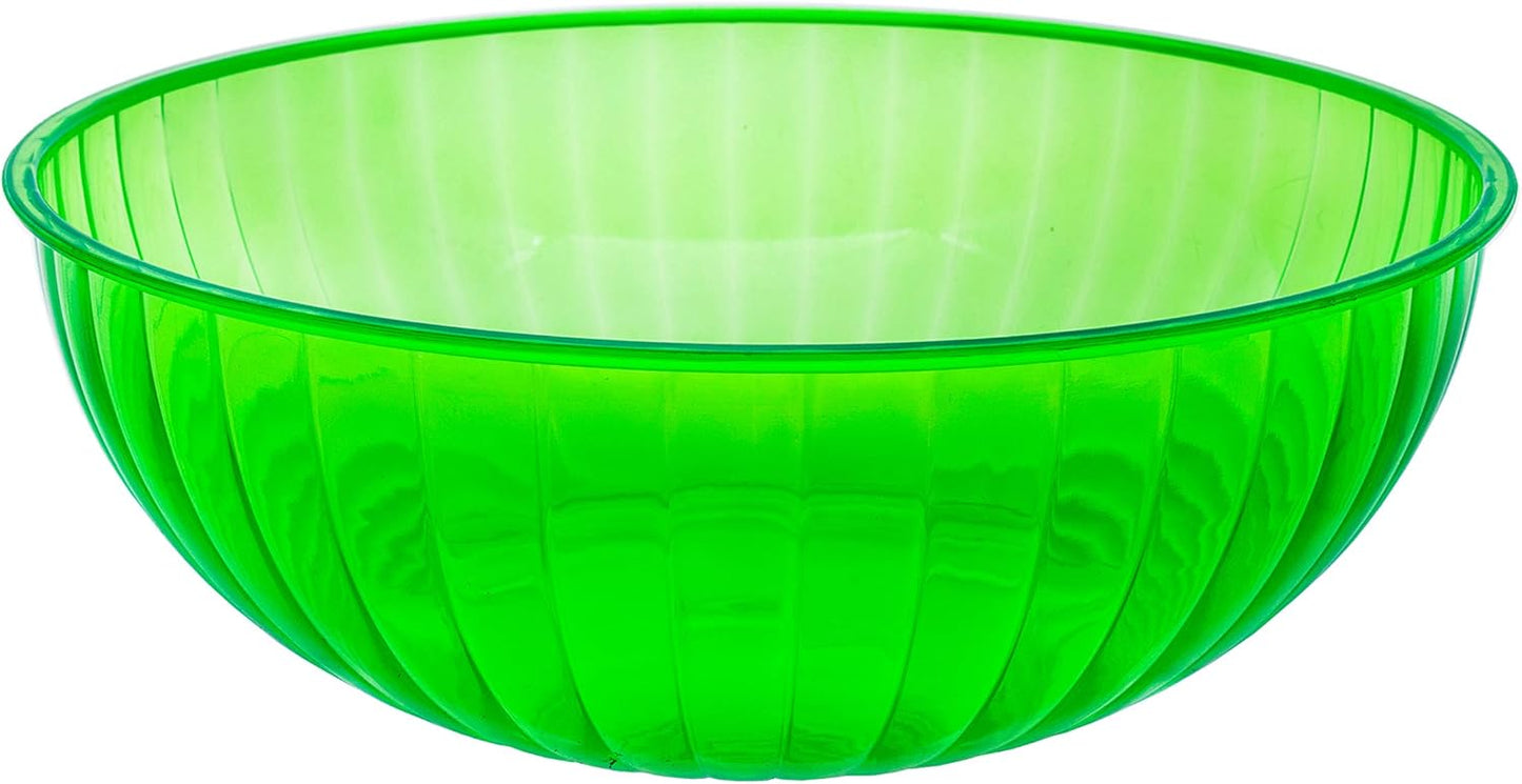 Party Essentials Hard Plastic 192-Ounce Serving Bowl, Neon Pink