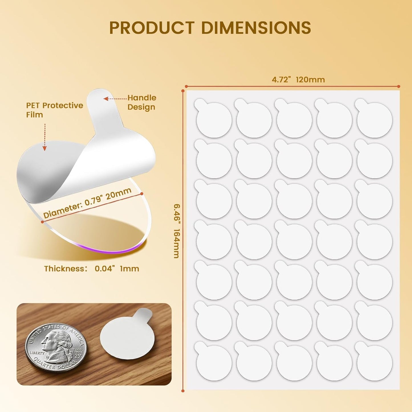 300Pcs Double Sided Adhesive Dots, Removable Clear Dots Sticky Tack, Waterproof No Trace Dots Adhesive Putty for Wall Hanging Crafts, Balloons Party Decorations Poster Picture Festival Decoration 10mm
