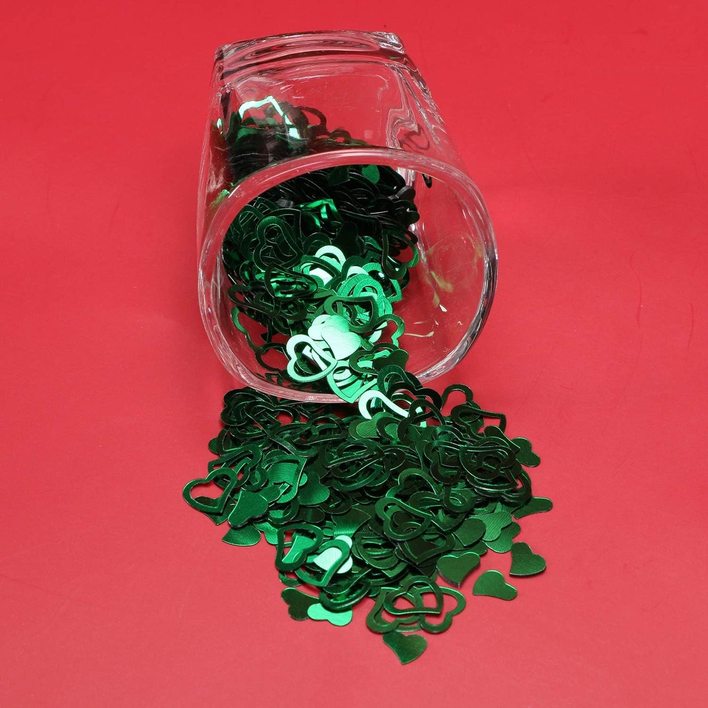 ONLYKXY 1200Pcs Love Heart Shaped Confetti, Table Wedding Decoration, Glitter Confetti for Wedding Party (Silver)