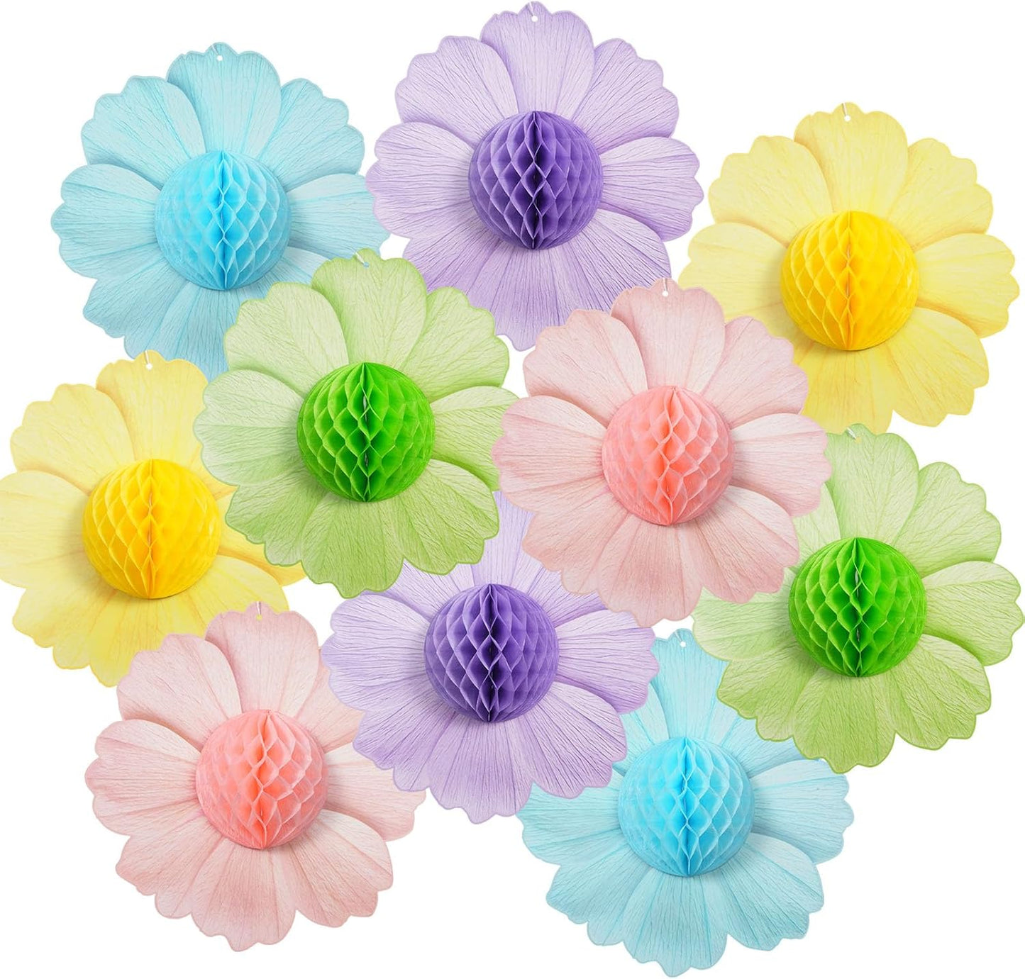 Party Hanging Paper Fans Decoration Set for Wedding Birthday Party Mother's Day Round Events Accessories Set of 8