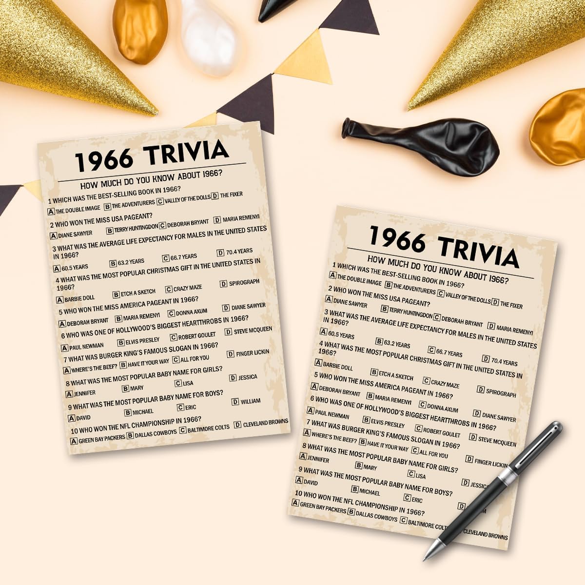 QUPT 40th Birthday Party Games, Movies in 1986 Games, Birthday Party Supplies for Adults, Fun 1986s Party Game，Pack of 30 Cards