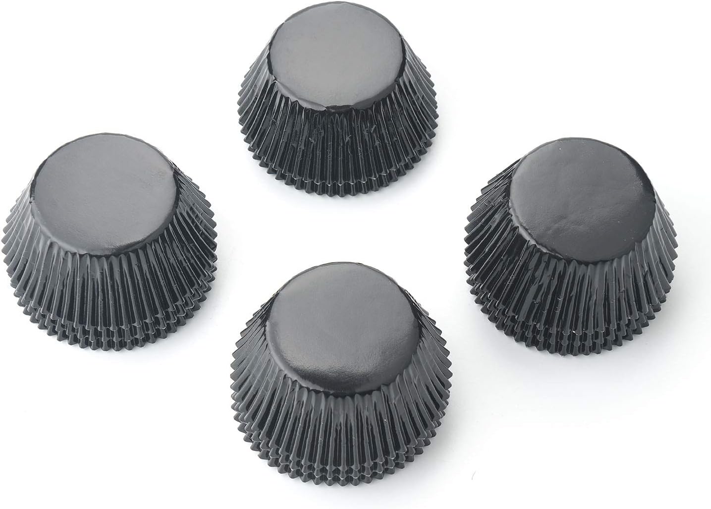 Gifbera White Metallic Foil Cupcake Liners Standard Size Baking Cups, 200-Count