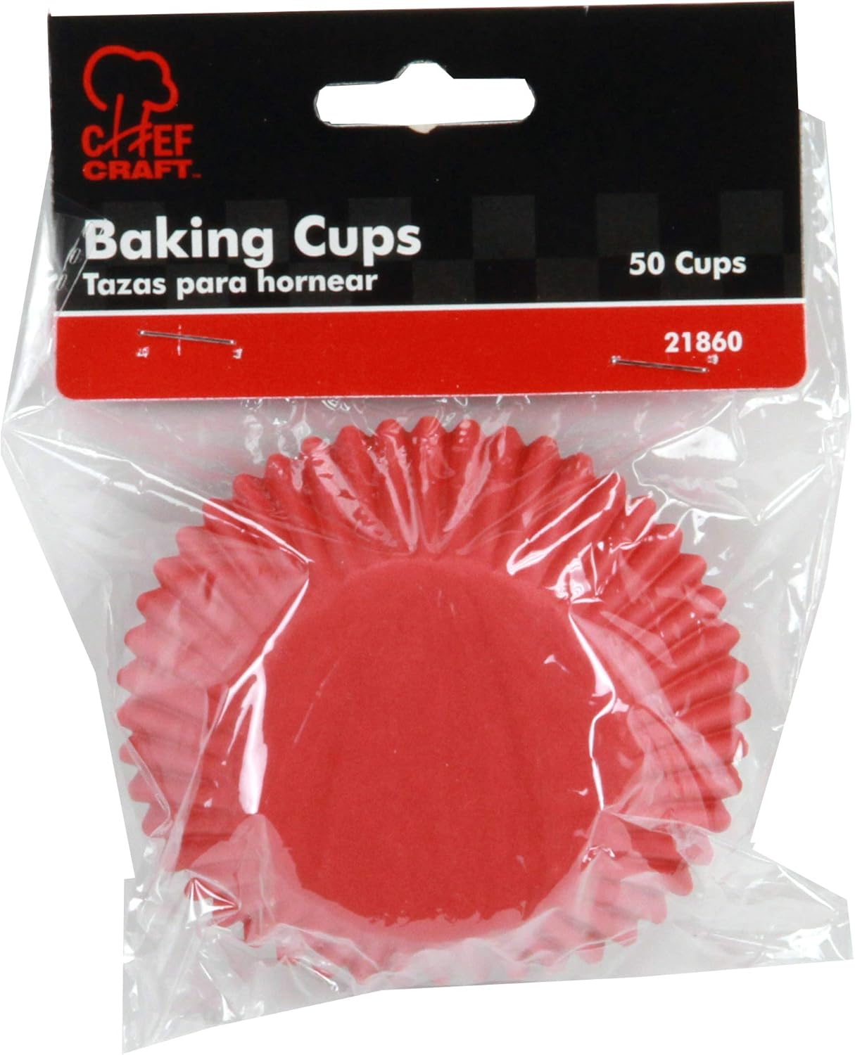 Chef Craft Classic Cupcake Liners, 50 count, Bright Red