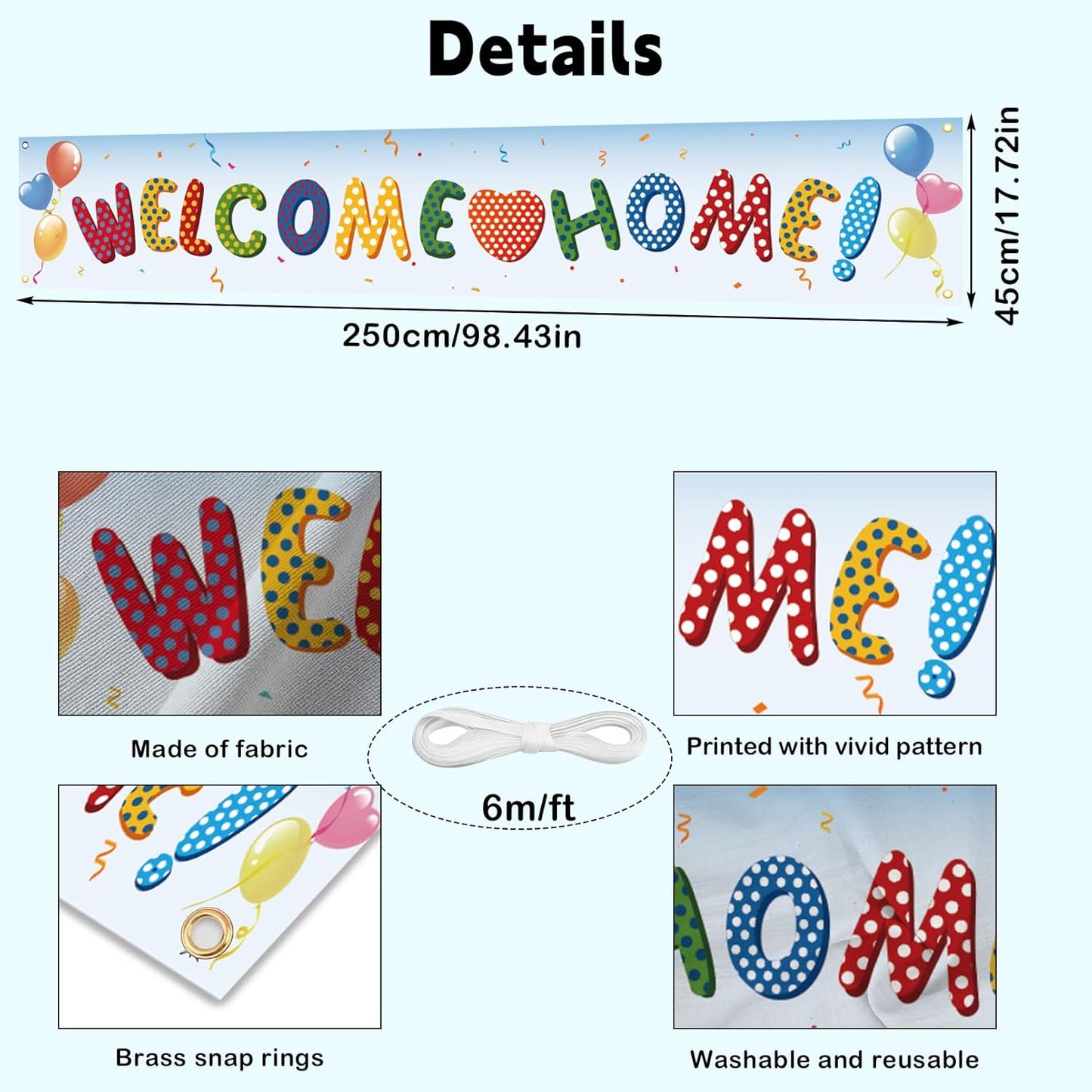Large Welcome Home Banner, Welcome Home Yard Banner, Outdoor Indoor Yard Sign Party Decoration for Family Gatherings, Special Occasions, Marine Corps, Housewarming