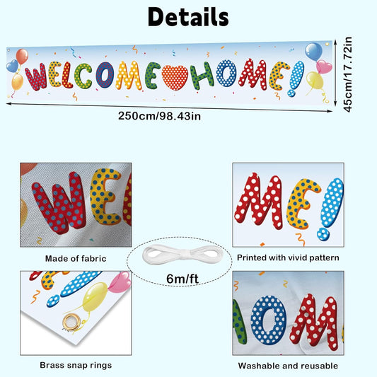 Large Welcome Home Banner, Welcome Home Yard Banner, Outdoor Indoor Yard Sign Party Decoration for Family Gatherings, Special Occasions, Marine Corps, Housewarming