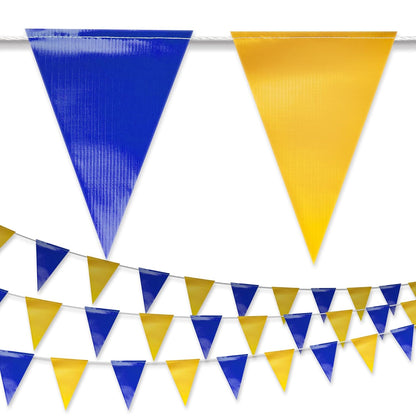 Black & White Pennant Banner Flags | Heavy-Duty Outdoor | OSHA 500lb Rated | Strand Fade Resistant 【102FT】