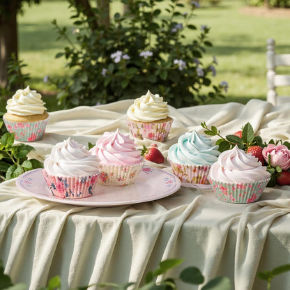 Floral Standard Cupcake Liners 400 Count Paper Baking Cups Disposable Cupcake Wrappers for Wedding and Party Baking Supplies