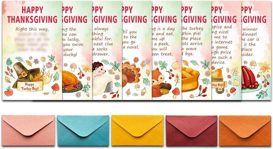 Thanksgiving Scavenger Hunt Clues Card, 2.1 x 3.5 inches Cards, Double Side Fall Game Card, Thanksgiving Activity, Turkey Game