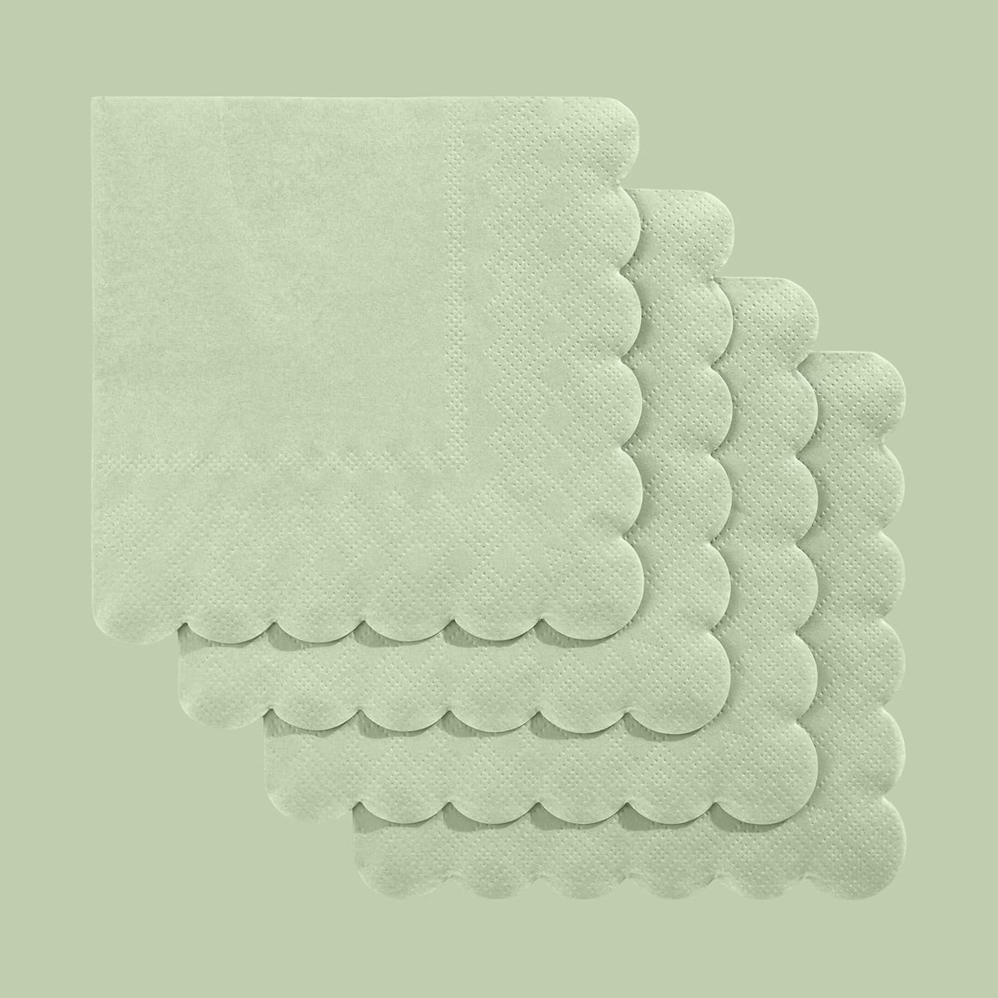 NatNarr 120 Pcs Cocktail Napkins Pink Mothers Day Paper Napkins Light Pink Dessert Beverage Napkin Cute Scalloped Party Napkin for Baby Bridal Shower, Birthday, 5 x 5 Inch