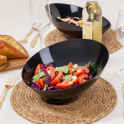 bUCLA 54 OZ Clear Plastic Serving Bowls (12 Pack) - Angled Serving Bowls Disposable for Chip&Candy - Party Table Salad and Fruit