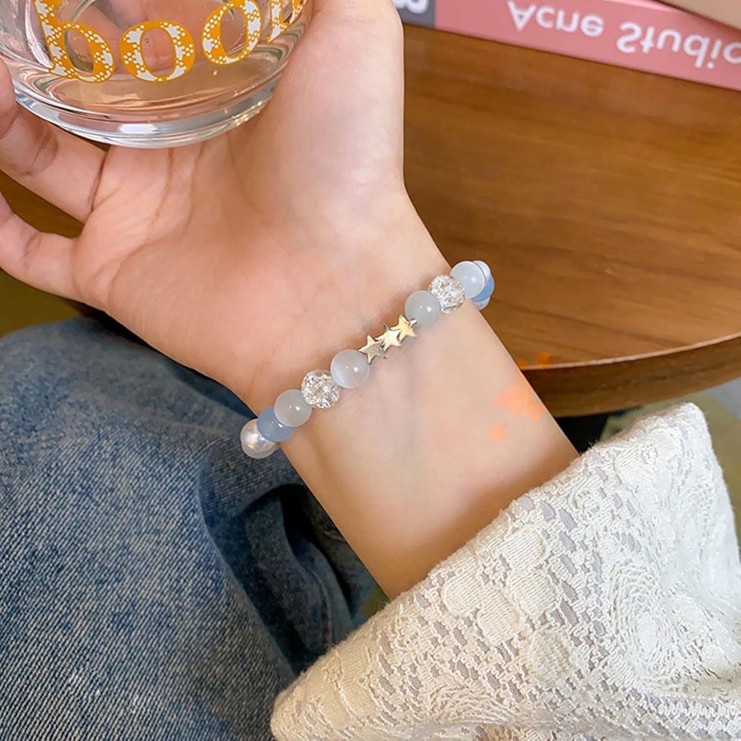 Long tiantian Moonstone Bracelet Glow in the Dark Bracelets Moonstone Jewelry for Women Crystal Bracelet Glow in the Dark Jewelry for Women Trendy Gifts for Christmas