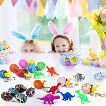 60 Pcs Hatching Dinosaur Eggs for Kids Party Favors, Easter Egg Filled with Toys Novelty Grow in Water Dino Eggs with Toys Inside Easter Basket Stuffers Birthday Gifts, Classroom Prize, Pinata Fillers