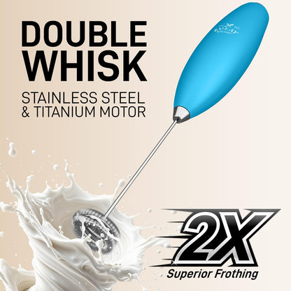 Zulay Kitchen Powerful Milk Frother Wand With Duracell Batteries - Ultra Fast Handheld Drink Mixer - Electric Whisk Foam Maker for Coffee, Lattes, Cappuccino & Matcha - Z1 Motor - Black - Colors B