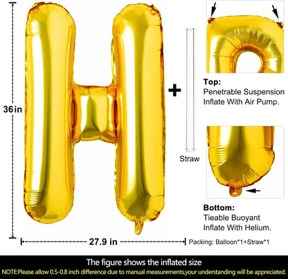 Lovoir 40 Inch Large Gold Letter A Balloons Big Size Jumbo Mylar Foil Helium Balloon for Birthday Party Celebration Decorations Alphabet Gold A