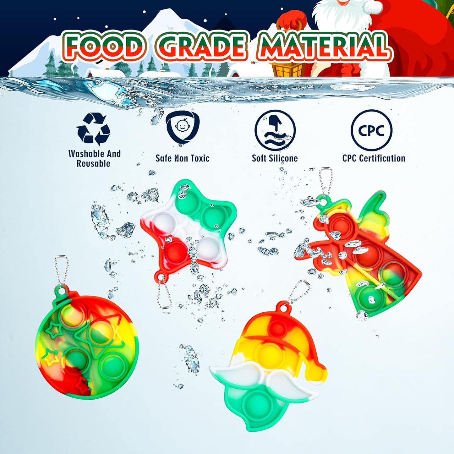 Pop Fidget Toys Bulk Its Party Favors for Kids 4-8 8-12 30 Pack Mini Pop Keychain It Small Fidgets for Classroom Prizes School End of Year Student Gifts from Teacher Birthday Goodie Bag Stuffers