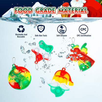 Pop Fidget Toys Bulk Its Party Favors for Kids 4-8 8-12 30 Pack Mini Pop Keychain It Small Fidgets for Classroom Prizes School End of Year Student Gifts from Teacher Birthday Goodie Bag Stuffers