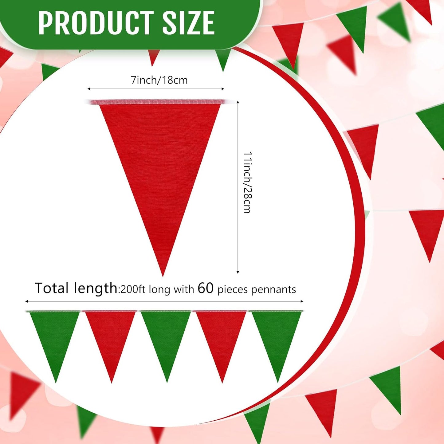 Tatuo 200 Feet Solid Pennant Banners Flags String Triangle Hanging DIY Bunting Flags Party Decorations for Grand Opening Party Banners for Kids Birthday, Shops (White)