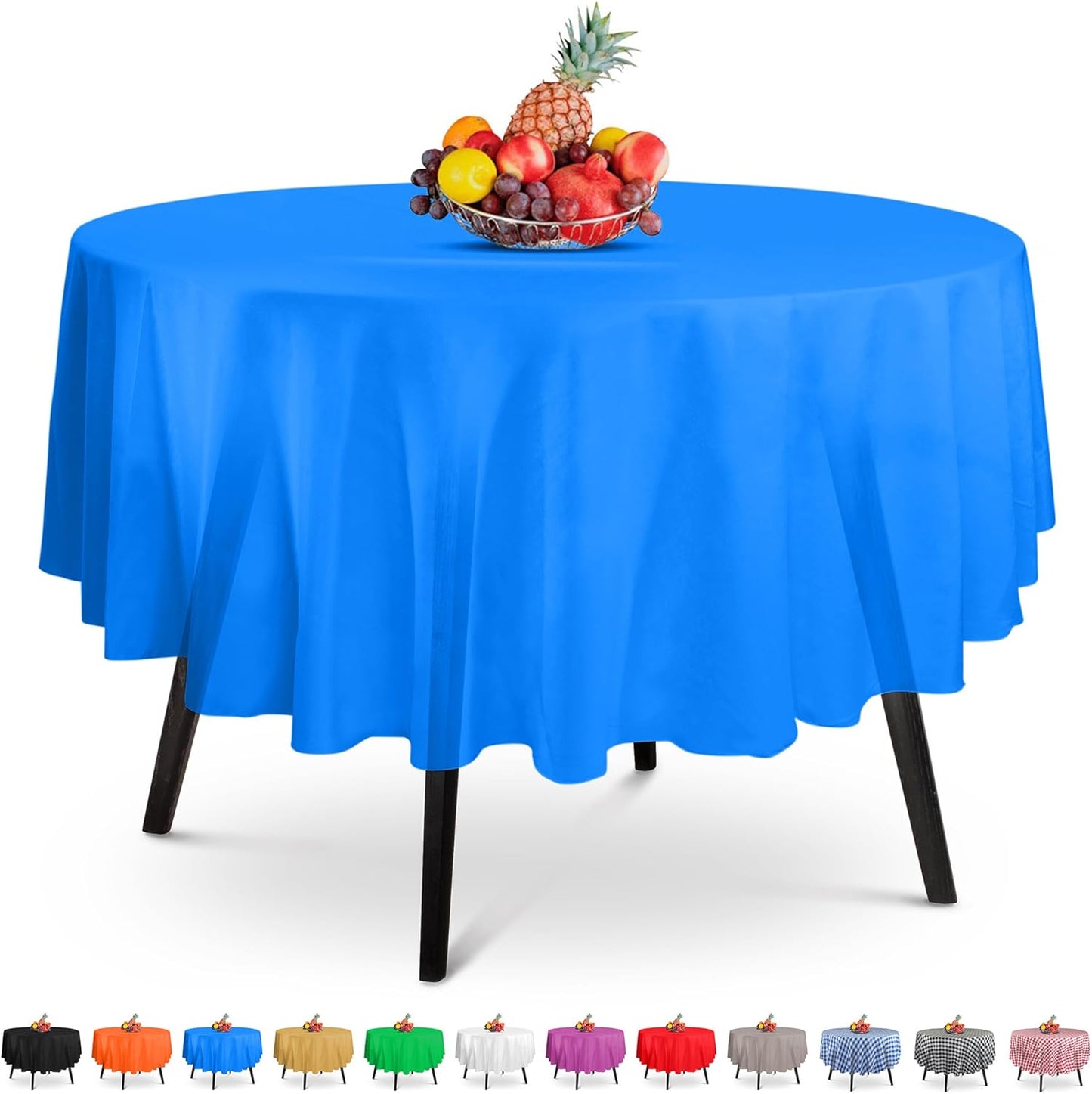 14 Pack Black 54 x 108 in. Rectangle Disposable Plastic Tablecloths - Smooth Decorative Covers for Parties, Weddings
