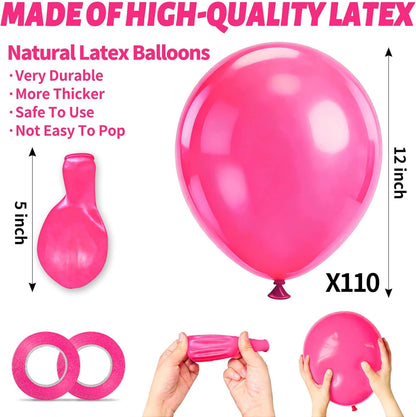 110pcs Black Balloon 12 inch, Black Latex Balloons for Birthday Party Baby Shower Wedding(with 2 Ribbons). - Colors A