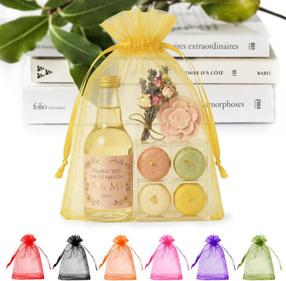 ANZNKU 50PCS Organza Bags 6x9 Large White Gift Bags for Candy Goodie Sachet Jewelry, Mesh Bag Drawstring Sheer Packaging Pouches for Wedding Favors Mother's Day Birthday Party Baby & Bridal Shower