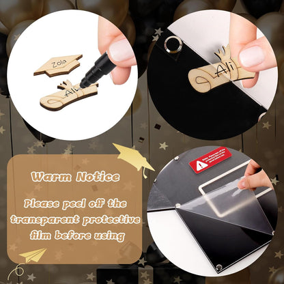2026 Graduation Guest Book Alternative, Black Happy Graduation Party Decorations, Class of 2026 Congrats Graduates Signature Guestbook Gifts for College High School Students Friends Men Women