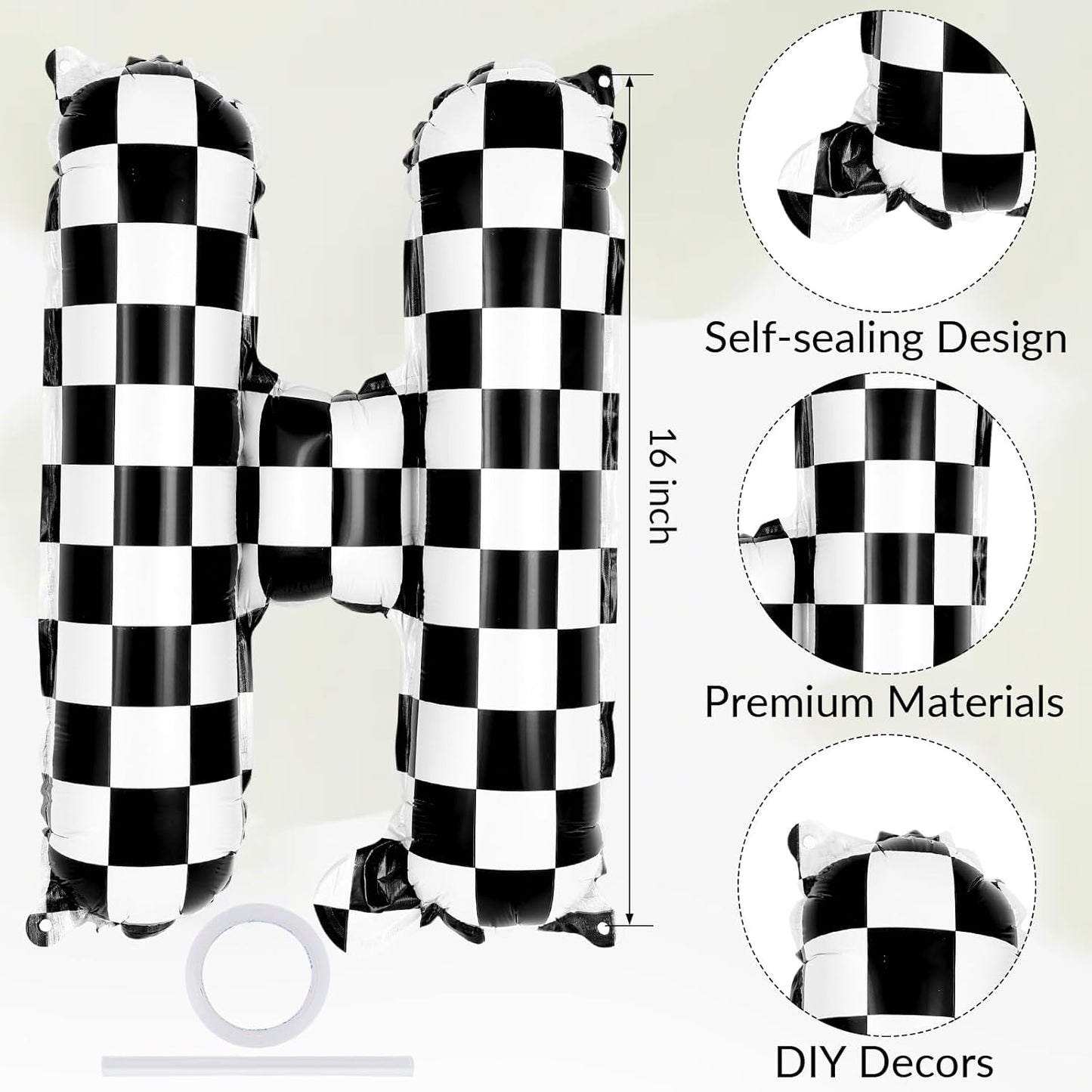Happy Birthday Balloons Banner, Foil Balloon Personalized Name Letters Balloons Sign Birthday Party Decorations for Women Men Boys Girls Cream