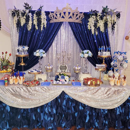 Poise3EHome Black Sequin Backdrop Curtains, 2 Panels 2FTx8FT Glitter Photo Booth Backdrop for Halloween Birthday Bachelorette Wednesday Twilight Party Decorations
