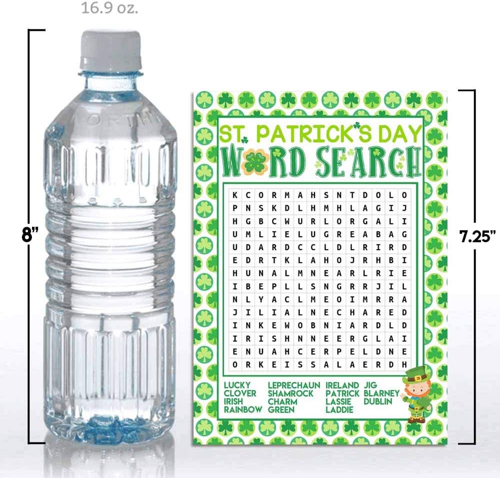 St. Patrick's Day Scavenger Hunt Word Scramble Holiday Fill In Game Cards, Ten 5" x 7" Fill In The Blank Cards by AmandaCreation