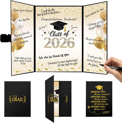 QIYANPAX Graduation Guest Book 2026, Blue and Gold Graduation Decorations Class of 2026, Graduation Signature Book, Congrats Grad Guest Book Alternative, Unique Graduation Gifts