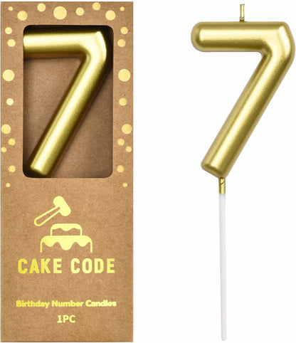 2.76 Inch Classical Gold 5 Number Birthday Candles, Gold Number Candles, Cake Number Candles, Party Celebration