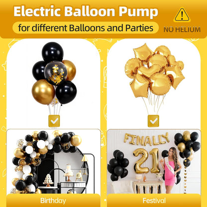 Bezente Balloon Pump Electric, Portable Balloon Inflator Pump Electric Air Pump for Balloons Dual Nozzle Electric Balloon Pump for Birthday Wedding Graduation Party Decorations