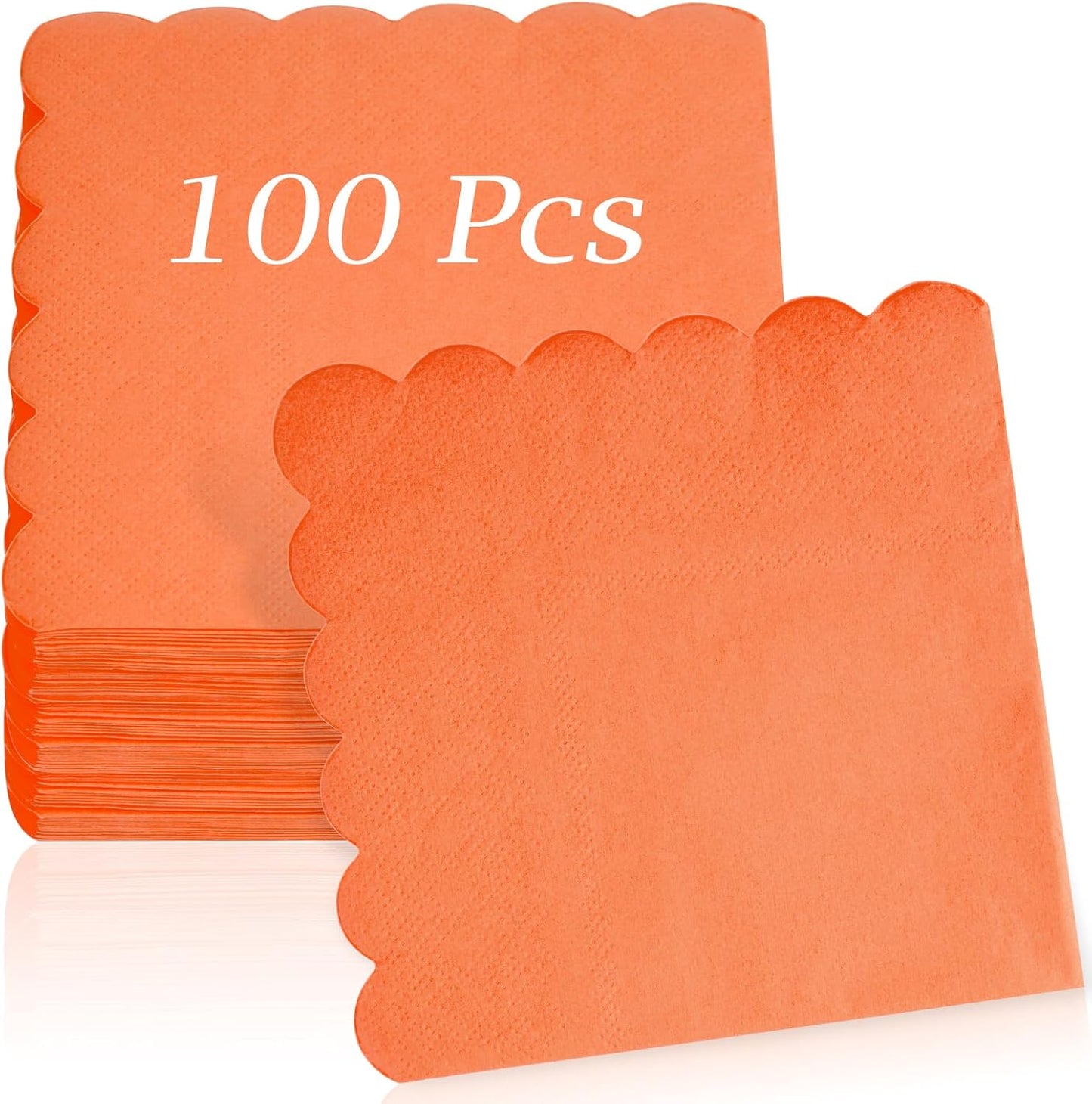 100 Pcs Cocktail Napkins, 2-Ply 5 x 5 Inches Disposable Scalloped Napkins, Thick Premium Dessert Napkins for Party, Wedding, Dinner, Birthday, Anniversary, Festival (Sage Green)