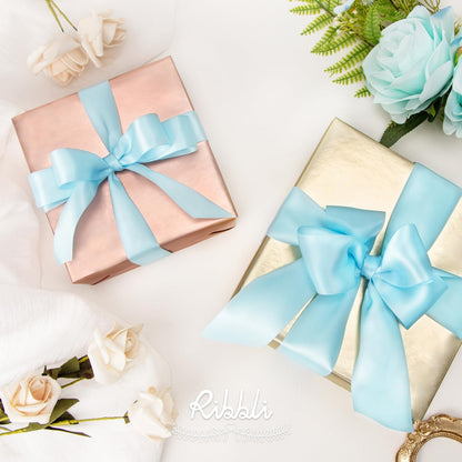 Ribbli Double Faced White Satin Ribbon,3/8” x Continuous 25 Yards,Fabric Ribbon use for Bows Bouquet,Gift Wrapping,Floral Arrangement