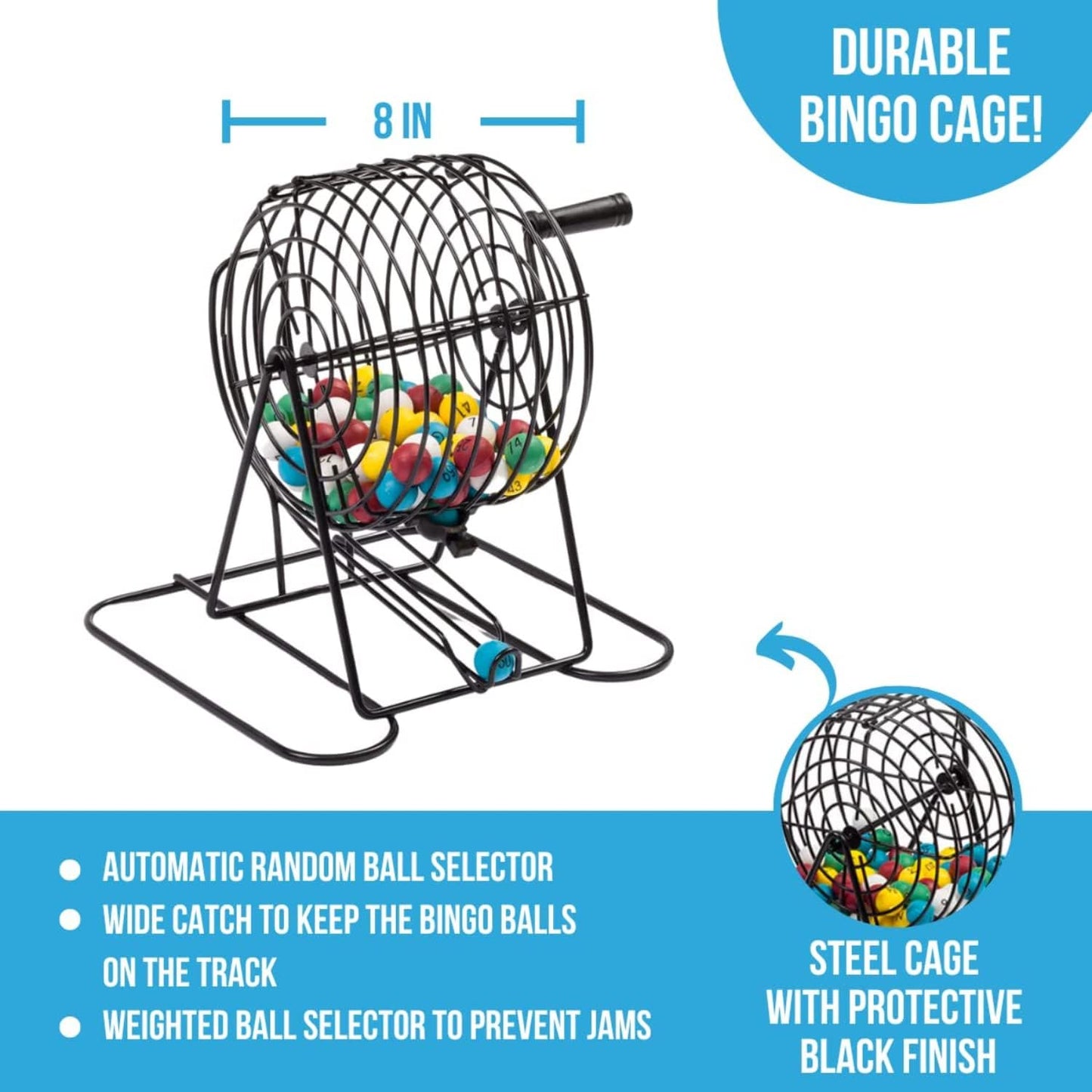 Regal Games Deluxe Bingo Game Set with Cage, Board, Balls, 18 Cards, and Chips