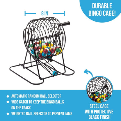 Regal Games Deluxe Bingo Game Set with Cage, Board, Balls, 18 Cards, and Chips