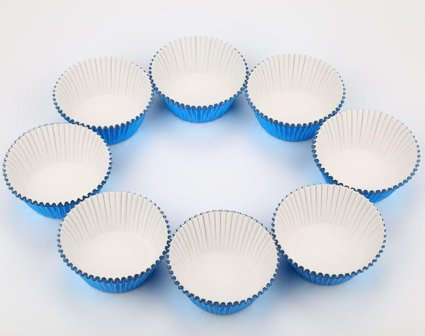 Gifbera White Metallic Foil Cupcake Liners Standard Size Baking Cups, 200-Count