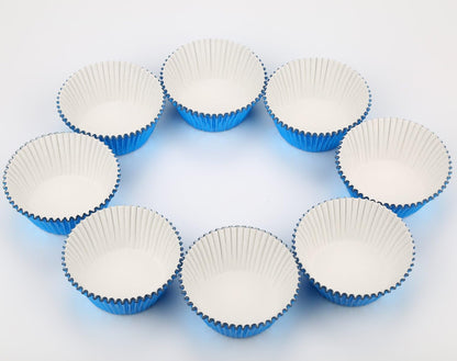 Gifbera White Metallic Foil Cupcake Liners Standard Size Baking Cups, 200-Count