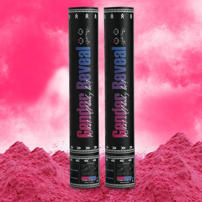 Gender Reveal Pink Confetti Cannon, DOUKEE Baby Shower Pink only Biodegradable Confetti Poppers for Girl Baby Reveal Party - 2 Set