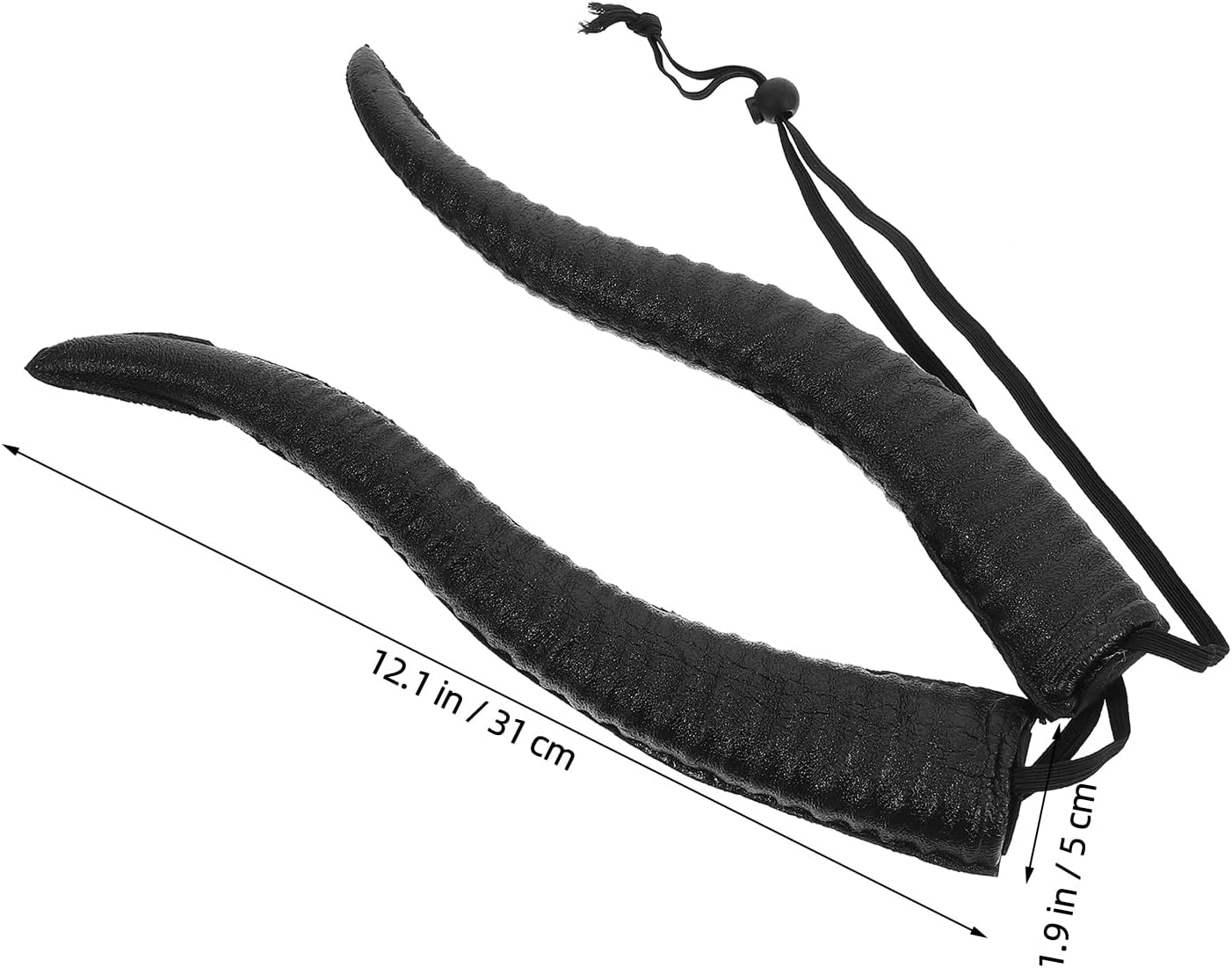 Halloween Foam Horn Headband Adjustable Black Sheep Horns Hair Accessory for Cosplay, Costume Party, and Festive Decorations