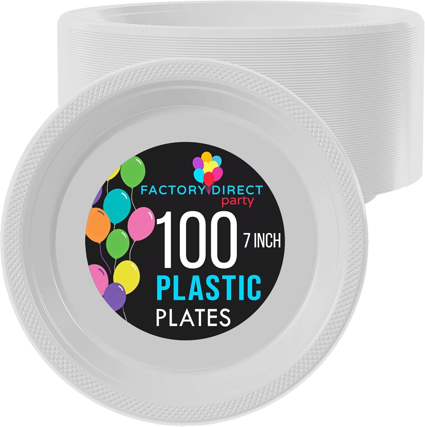 Party Solids Black Plastic Plates For Party 10" Black Disposable Plates For Party Supplies 100 Pcs Plastic Dinnerware Sets Heavy Duty 350 GSM Disposable Dinnerware Set