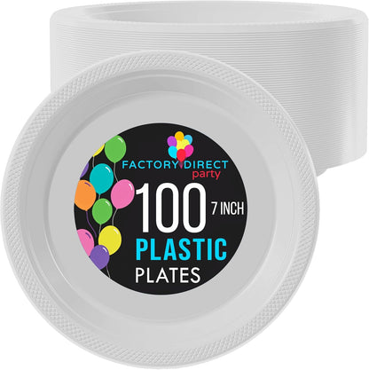 Party Solids Black Plastic Plates For Party 10" Black Disposable Plates For Party Supplies 100 Pcs Plastic Dinnerware Sets Heavy Duty 350 GSM Disposable Dinnerware Set