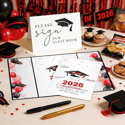 kockuu 2026 Graduation Guest Book Signature Board, Pink Class of 2026 Graduation Sign in Book to Sign Decor for Grad Party High School College Grad Gifts