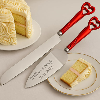 GIFTS INFINITY Personalized Wedding Cake Knife and Server Set with Engraving – Cake Cutting Utensil Set, Keepsake Gift for Wedding, Anniversary, Reception, Birthday & Other Occasions (CH-101WB)