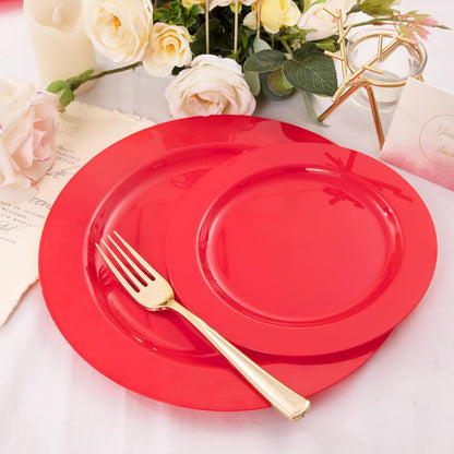 FLOWERCAT 60PCS White Plastic Plates - Heavy Duty White Disposable Plates for Mother's Day/Birthday Party/Wedding -serve for 30 guests Include 30PCS 10.25" & 30PCS 7.5" Plates for Party