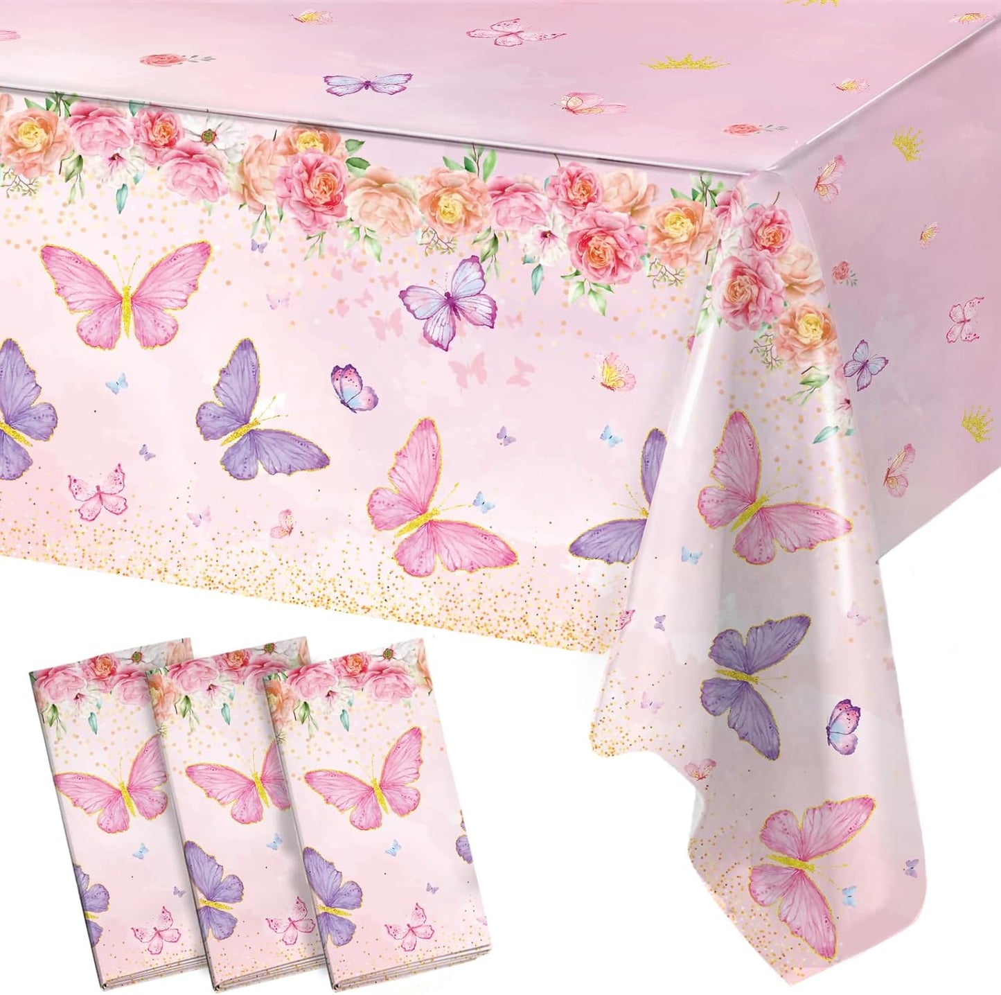 Staraise 3PCS Unicorns Tablecloths for Birthday Decoration, Unicorn Party Decorations Pastel Rainbow DisposableTable Covers for Kids Girls Baby Shower Birthday Party Supplies, 51.2X 86.6inch